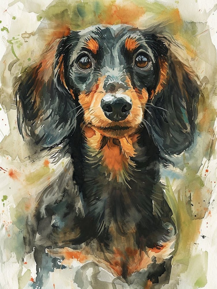 Dachshund Watercolor Painting 1