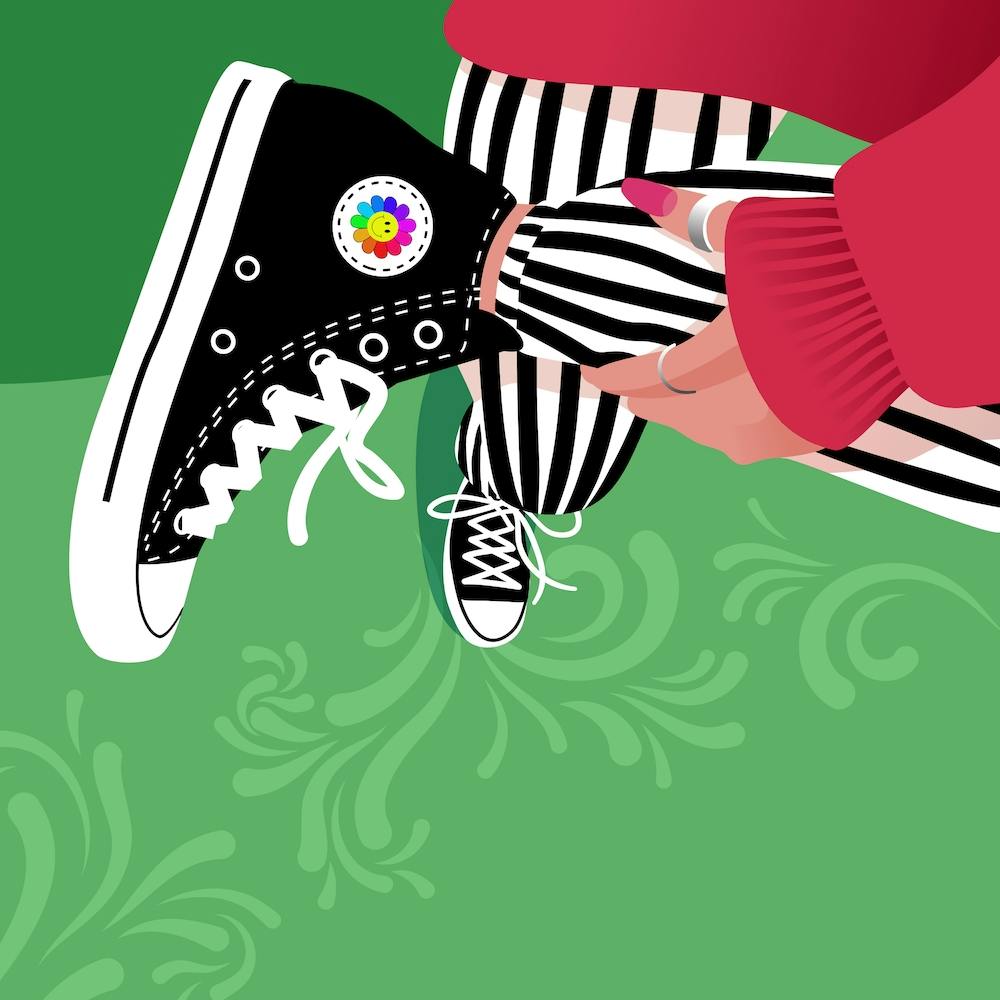 Sneakers And Stripes Square