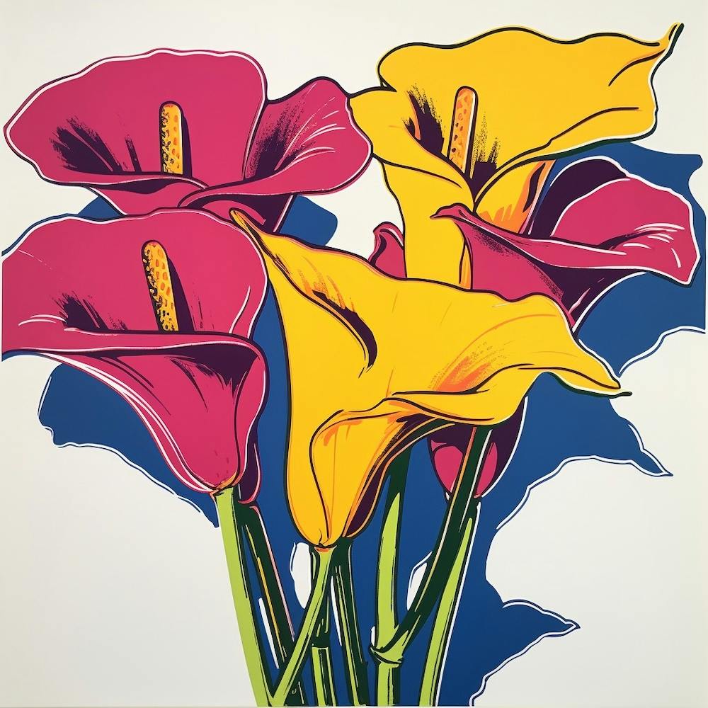 Calla Lily 2 Pop Art Illustration Square