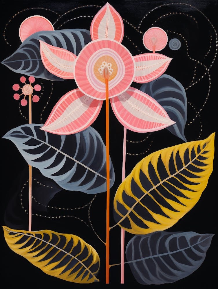 Orchid 2 Hilma Af Klint Inspired Flower Illustration