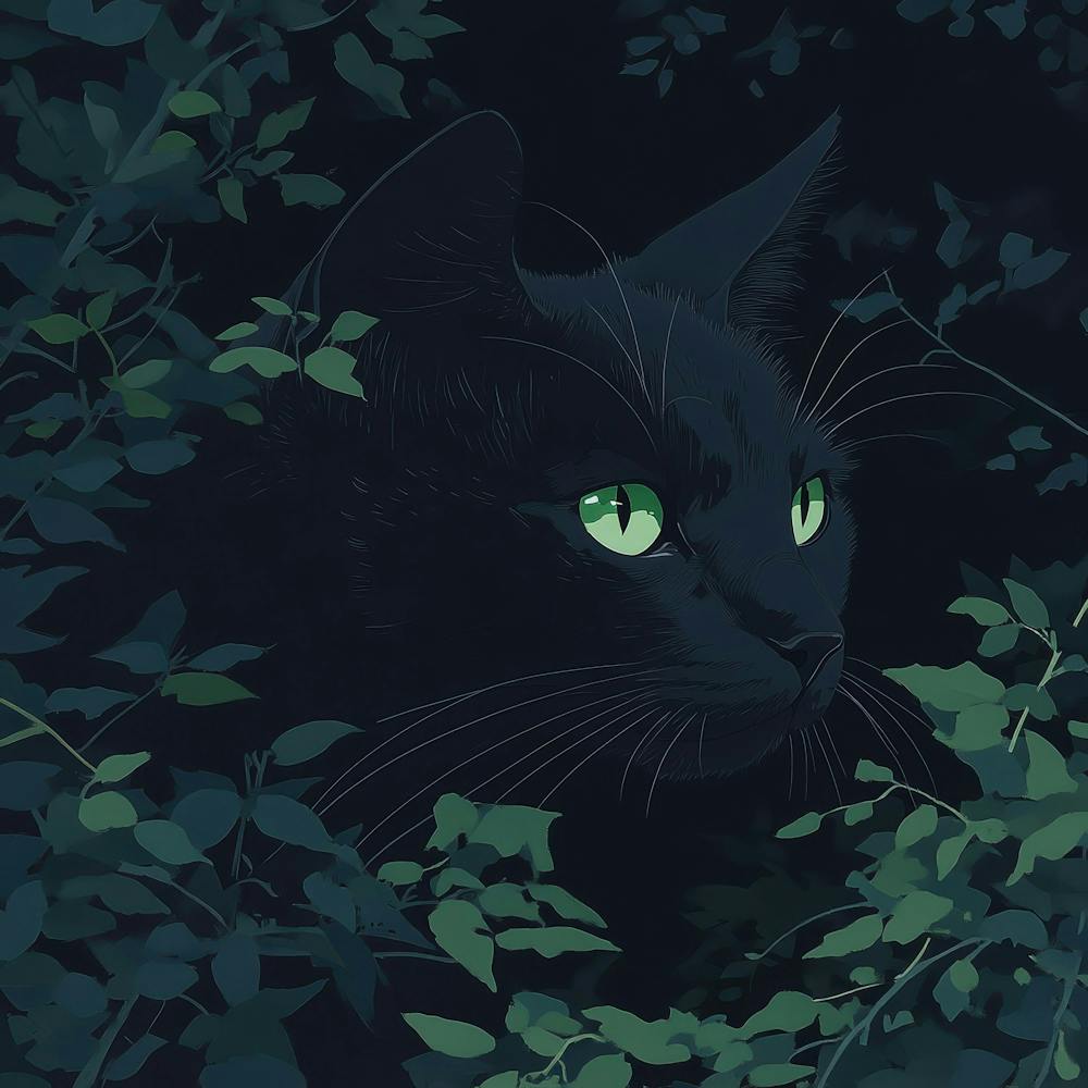 Black Cat With Green Eyes 2
