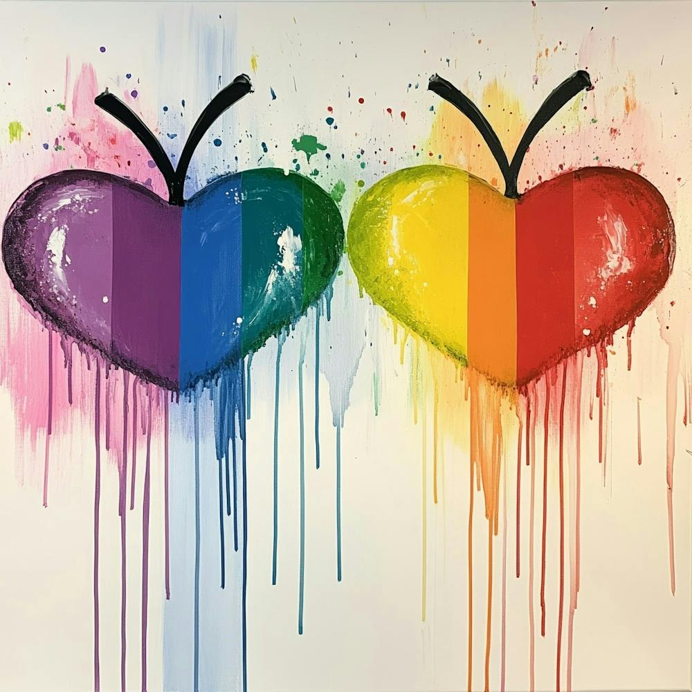 Rainbow Hearts Art