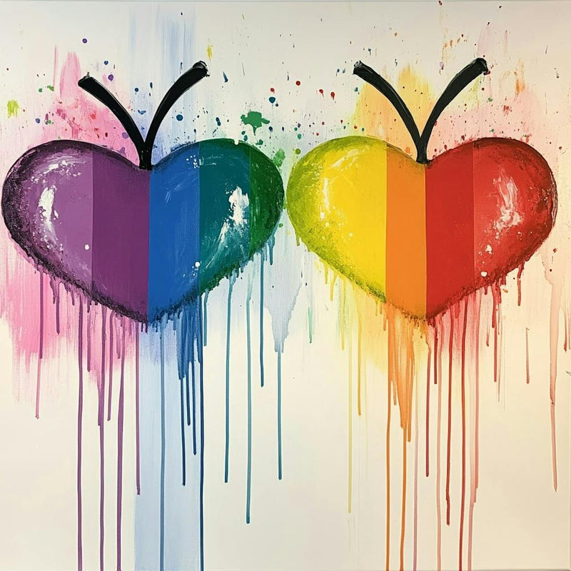 Rainbow Hearts Art
