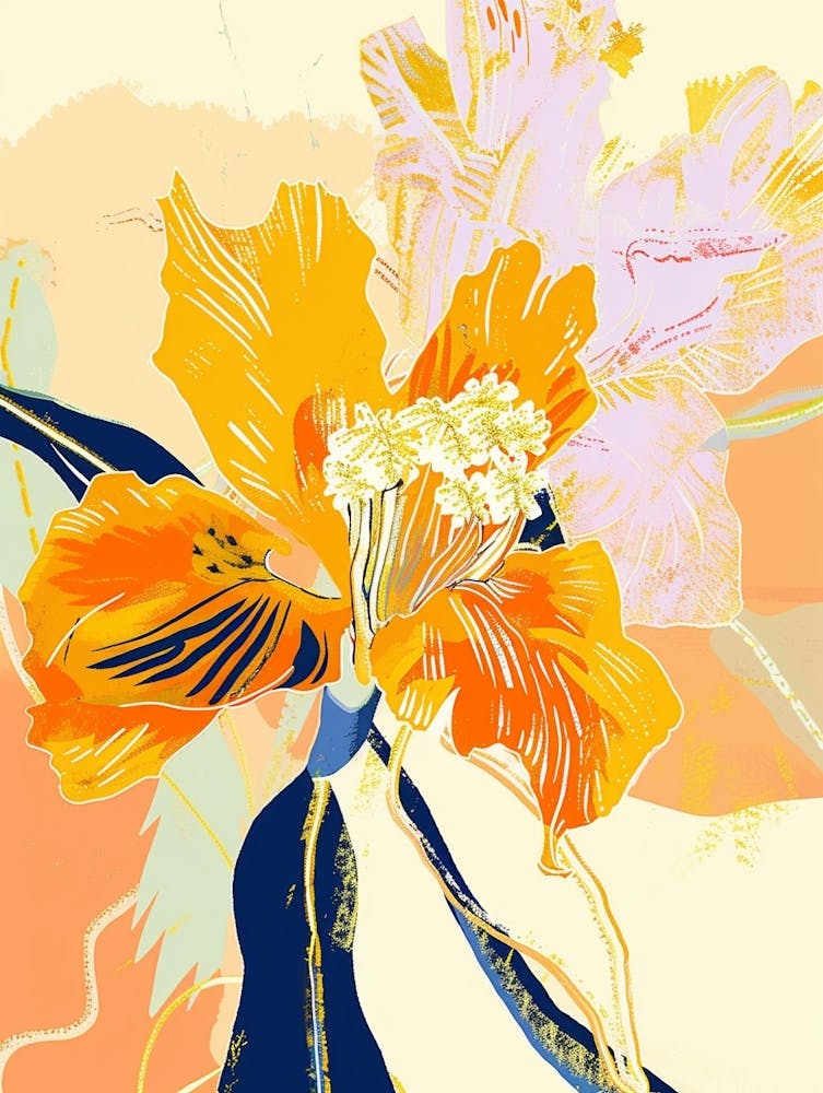 Colourful Flower Illustration Marigold 1