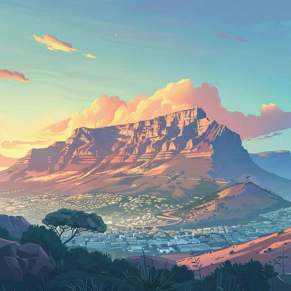 A Table Mountain In Cape Town Lofi Illustration 1720033597 2