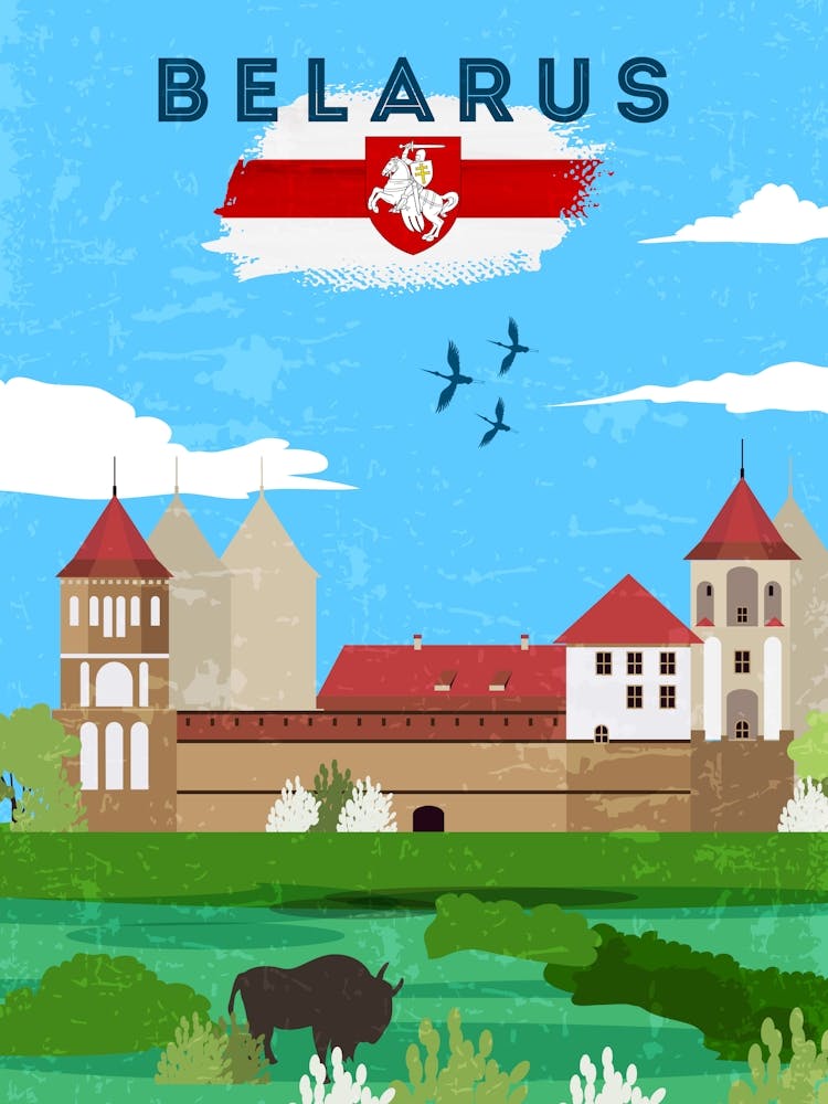 Belarus — Retro travel minimalist art poster 2