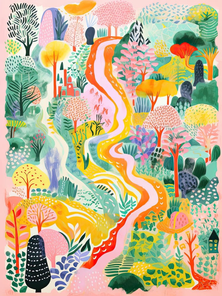 Giverny Gardens Abstract Riso Style 1