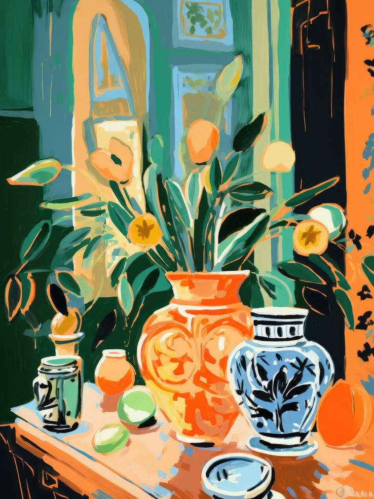 Oranges And Vases