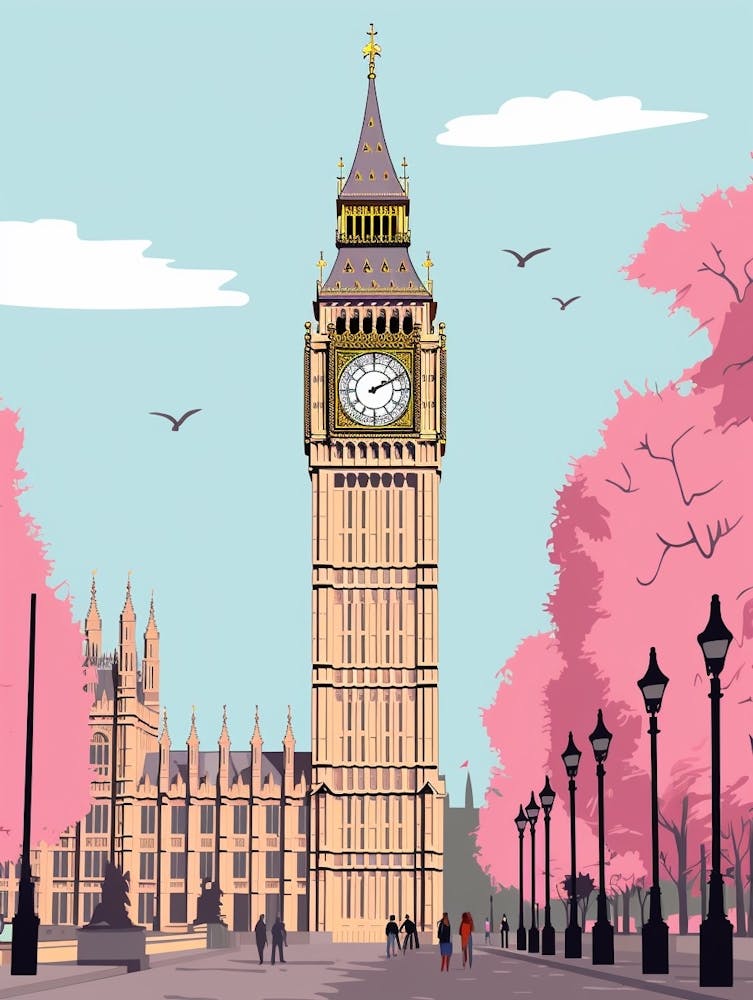 England Travel Illustration
