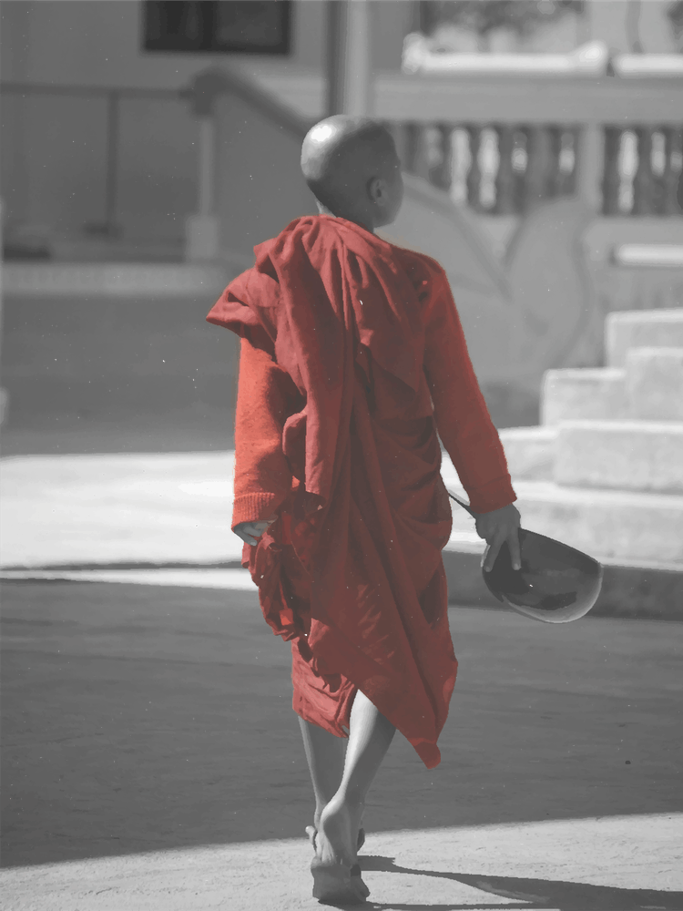 Monk Walking, Myanmar