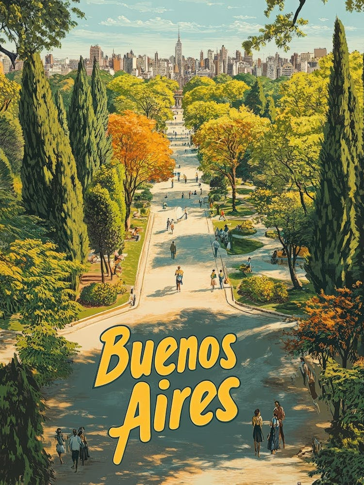 Aihrgdesign A Mid Century Modern Travel Poster For Buenos Aires 2