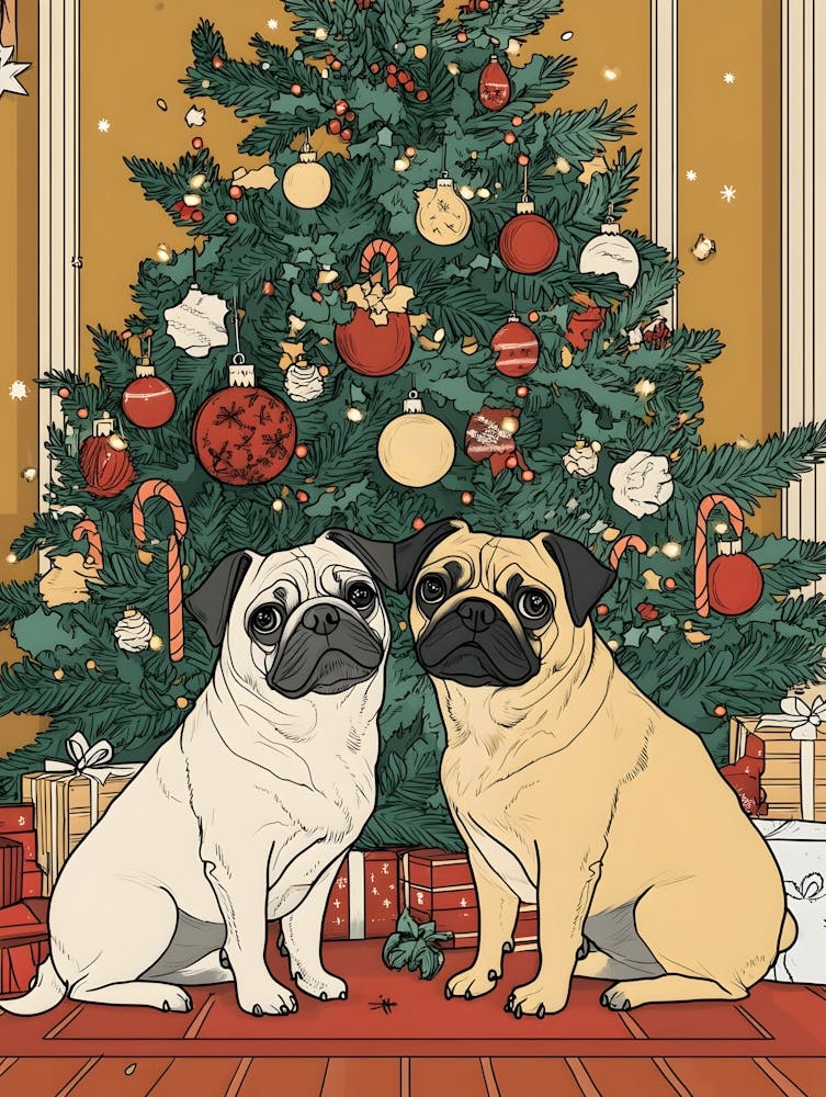 Christmas Pugs 4