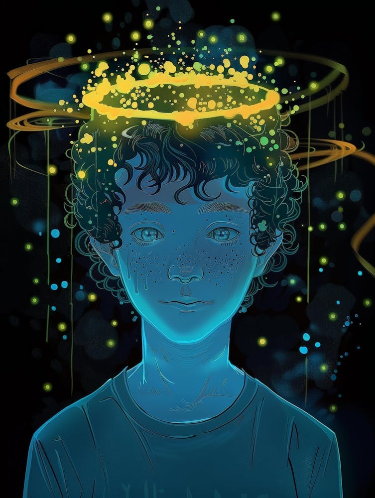 Boy With The Angel'S Crown