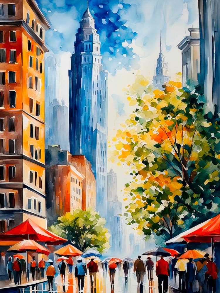 New york in watercolor