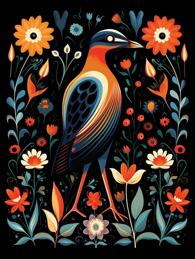 Folk Bird Illustration Lapwing 3