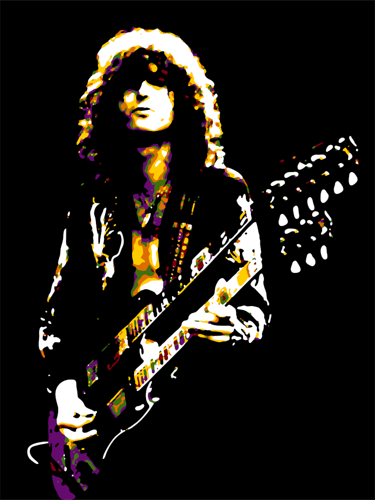 Jimmy Page American Rock Music Legend in Pop Art