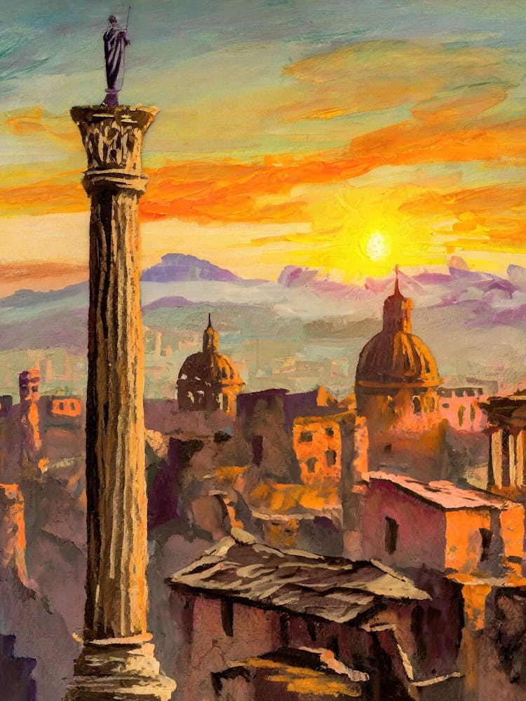 Sunset Over An Ancient Cityscape 1