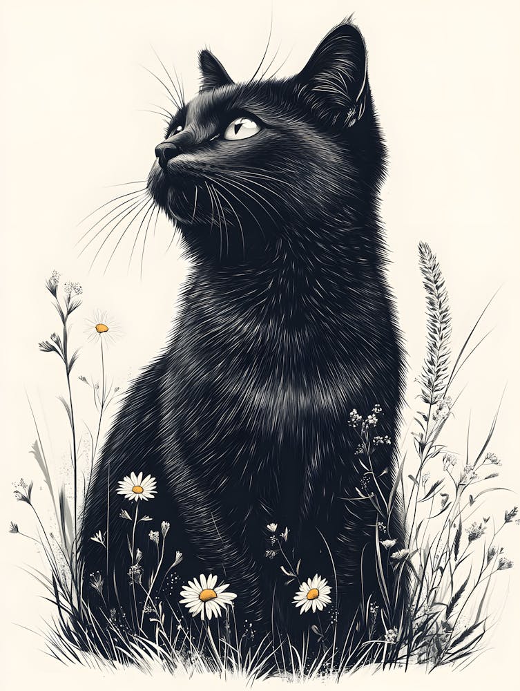 Stunning Cat And Flowers 12