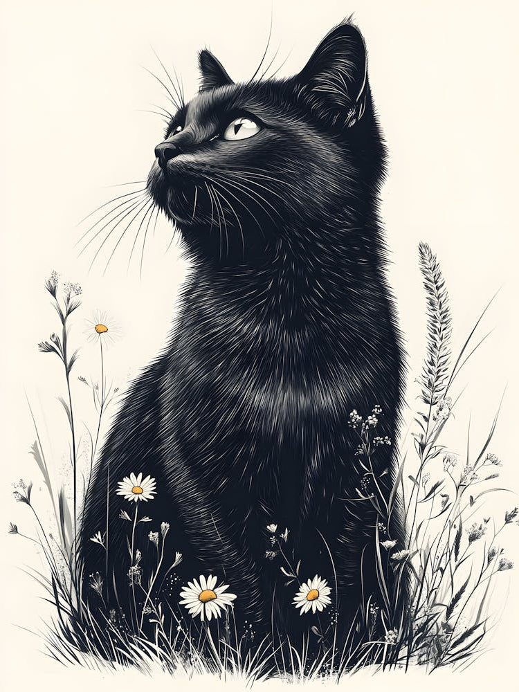 Stunning Cat And Flowers 12