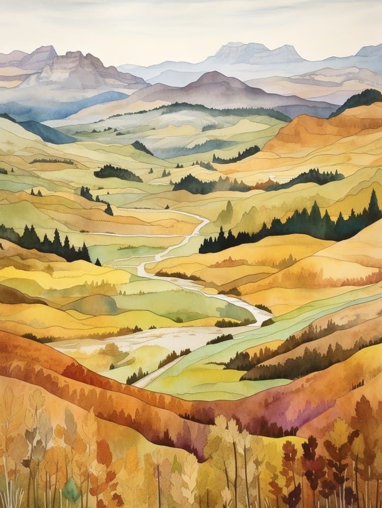 Autumn National Park Painting Durmitor National Park Montenegro