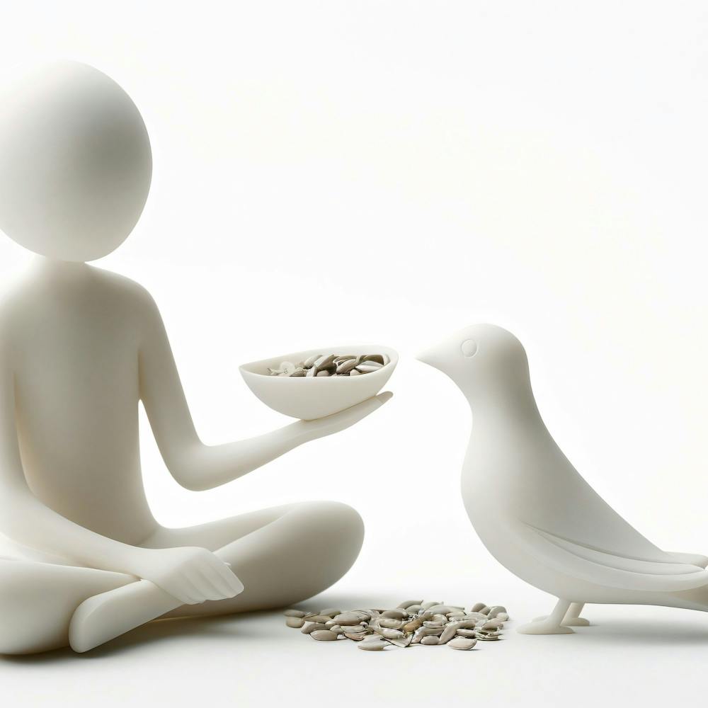 Person Feeding A Bird