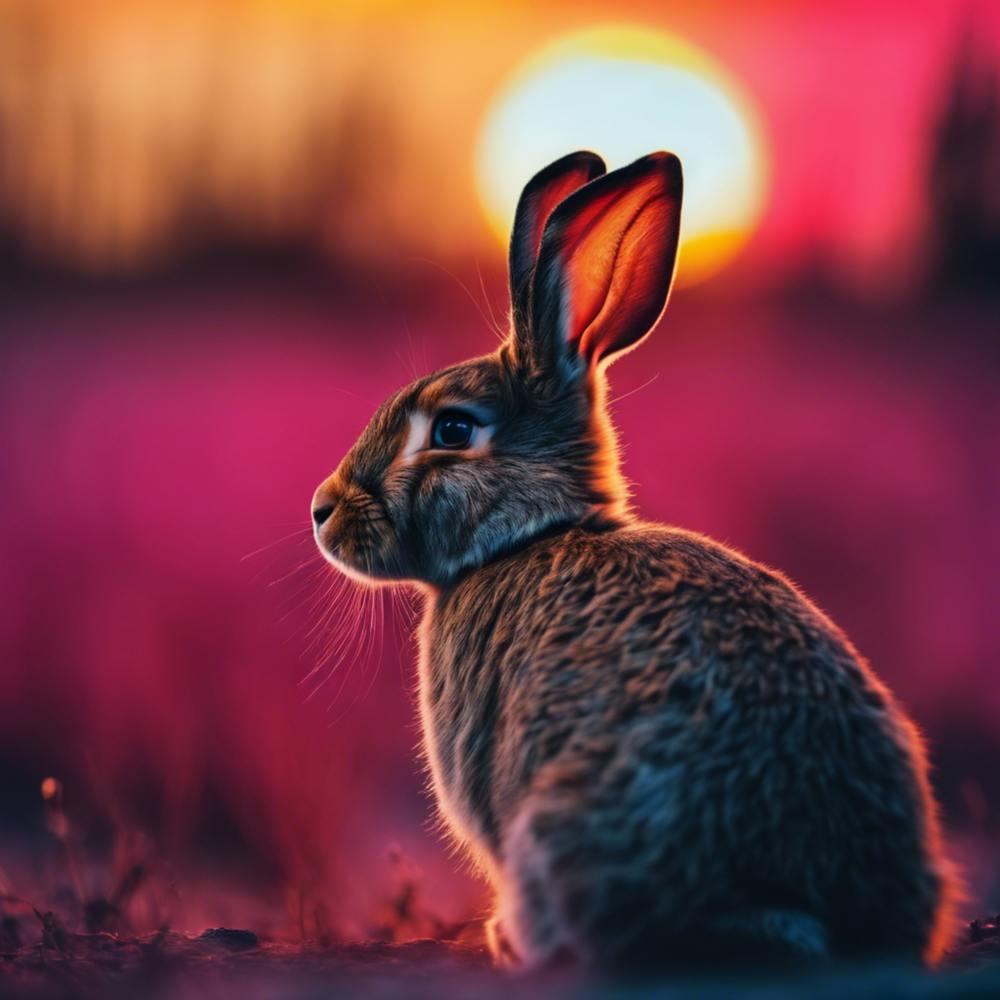 888162 Wildlife Portrait With A Wild Rabbit Silhouetted A Xl 1024 V1 0 1
