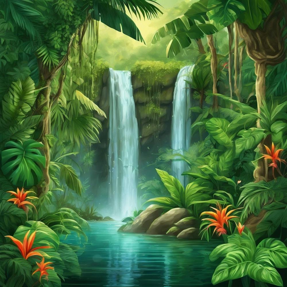 Waterfall In The Jungle