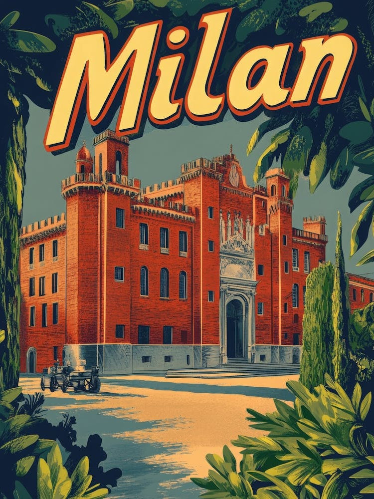 Aihrgdesign A Retro Travel Poster For Milan 5