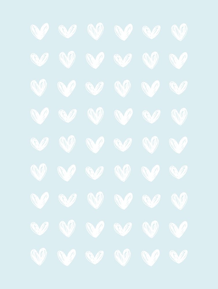 Scribble Hearts - Light Blue
