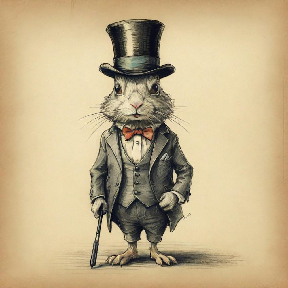 Rabbit In Top Hat 10