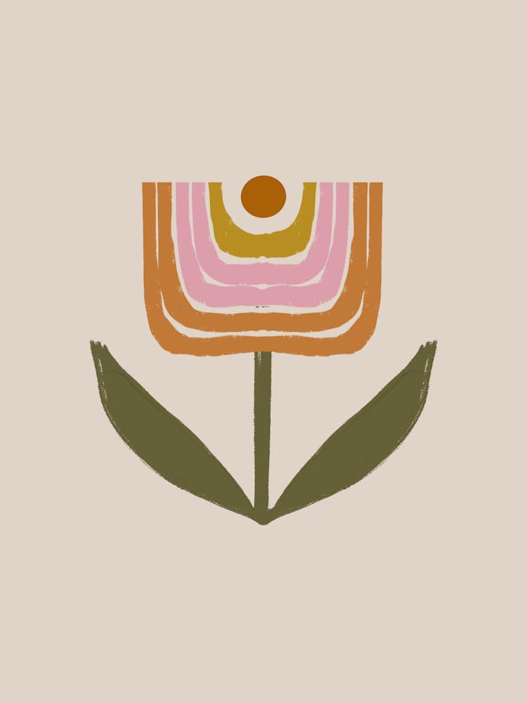 Retro Mid Century Modern Tulip