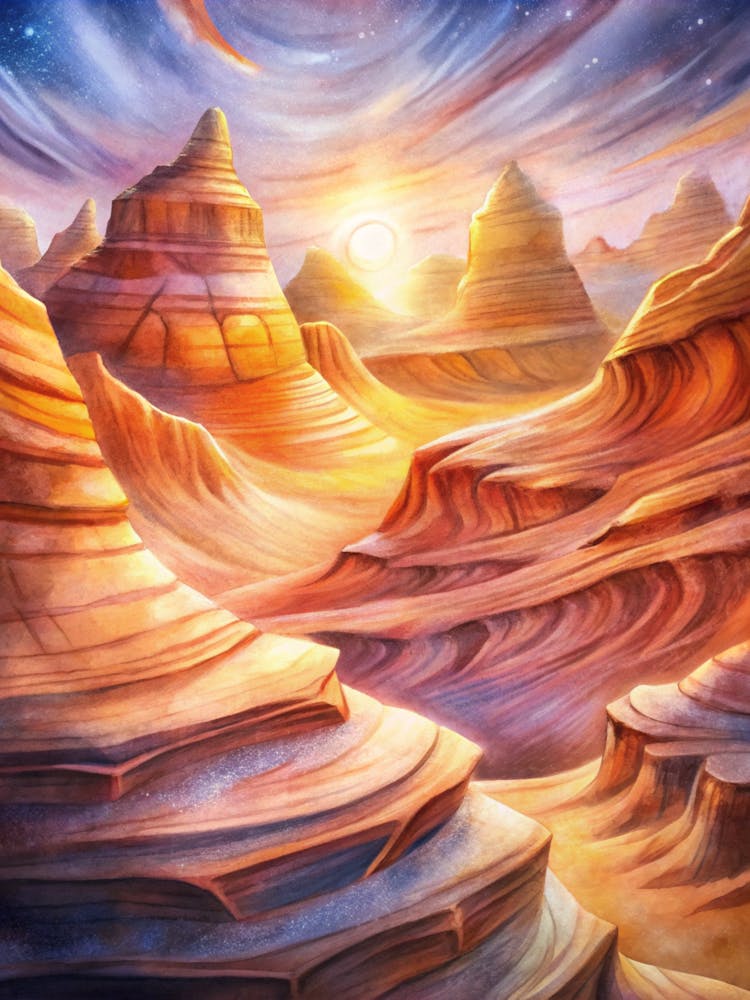 A Glowing Depiction Of The Wave Sandstone Formatio (1)