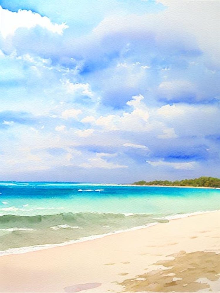 Playa Rincon 2, Dominican Republic Watercolour