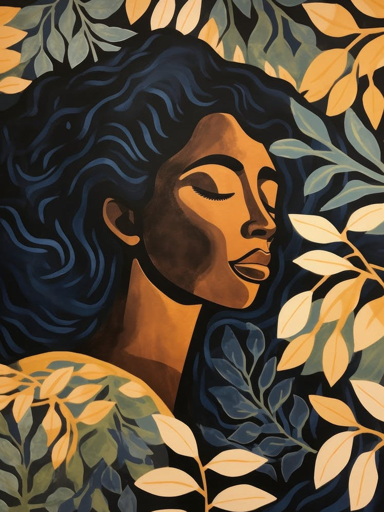 Woman With Leaves 9