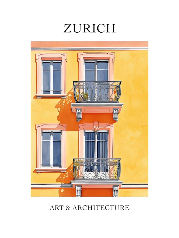 Zurich Travel And Architecture Poster 3