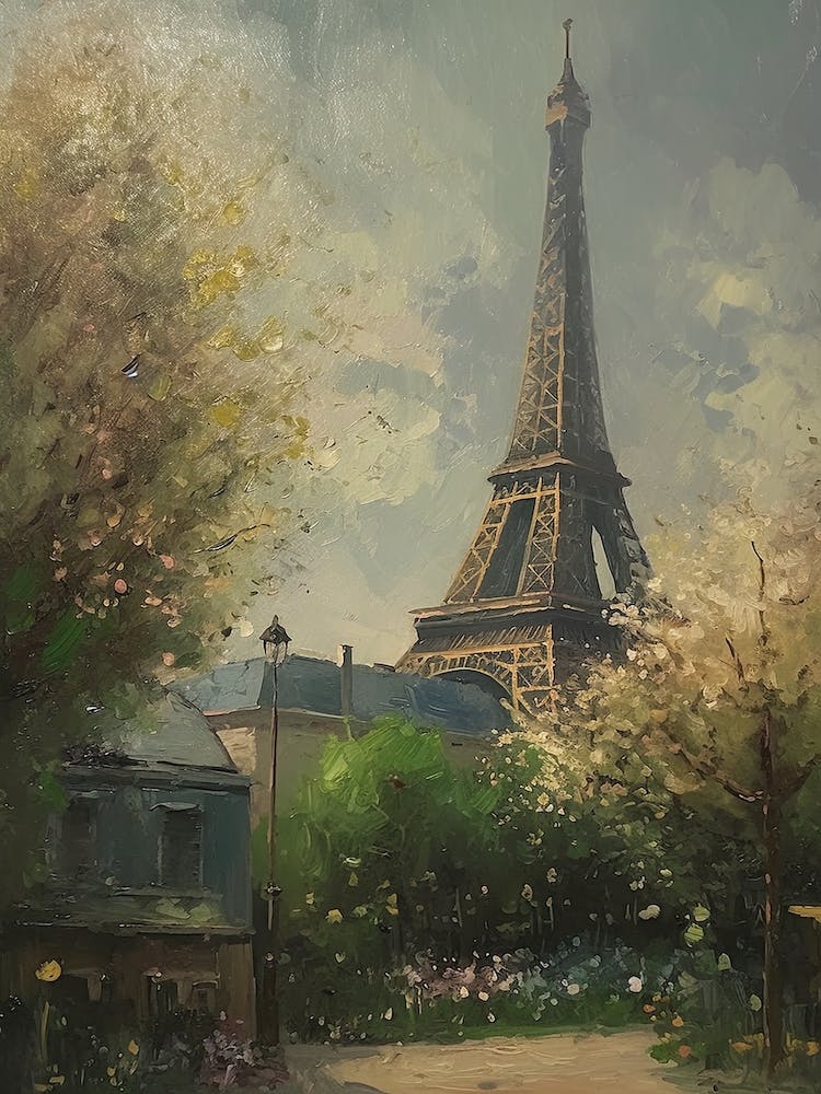 Eiffel Tower Paris France Pissarro Style 17