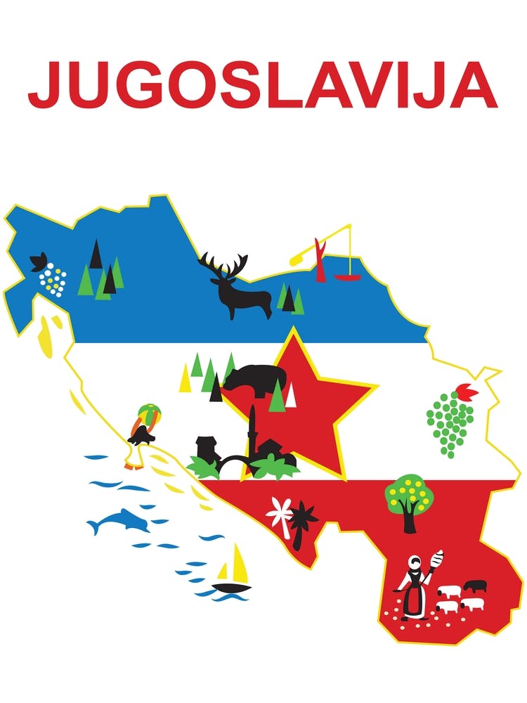 Yugoslavia, the Communist Map, Tourist Poster