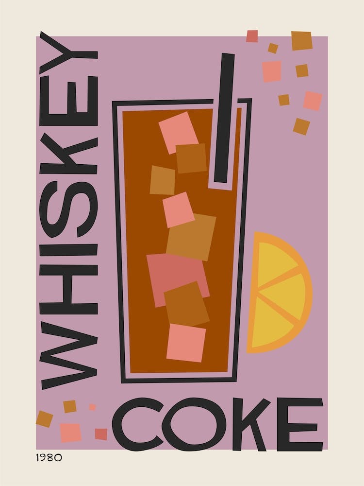 Whiskey Cola Retro Cocktail