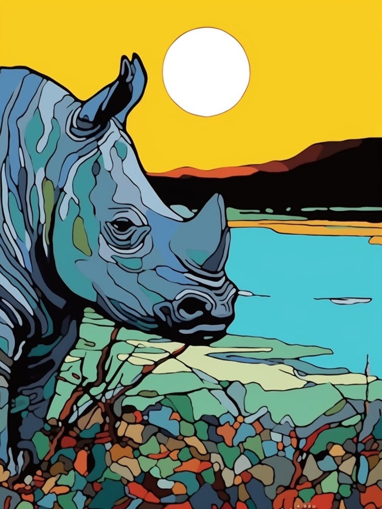 Rhino Sunset Portrait 1
