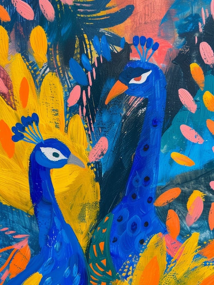 Colourful Peacock Painting 1