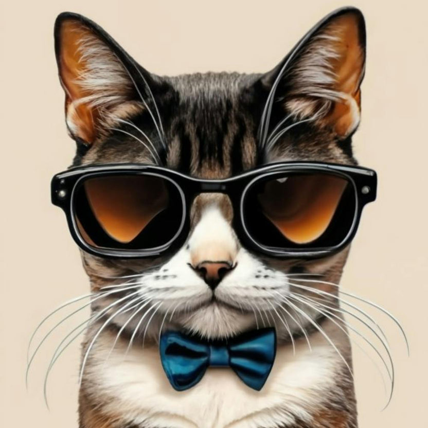 Sassy Cat with Shades Print Art and Wall Art