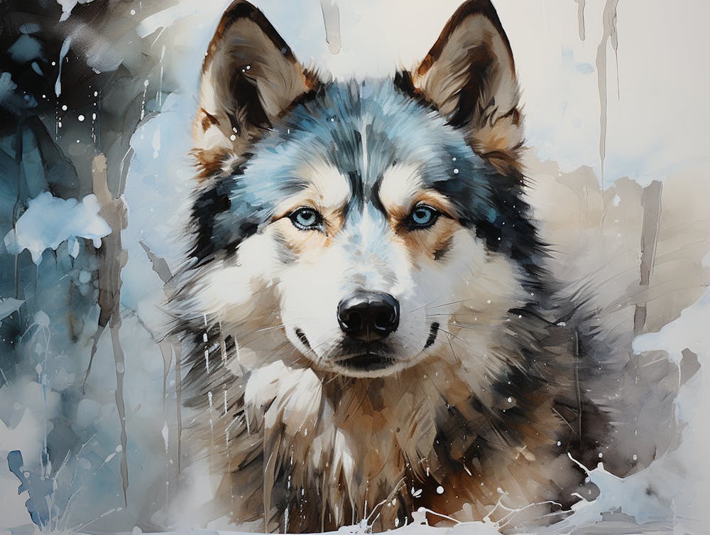 Peinture de Husky Sibérien