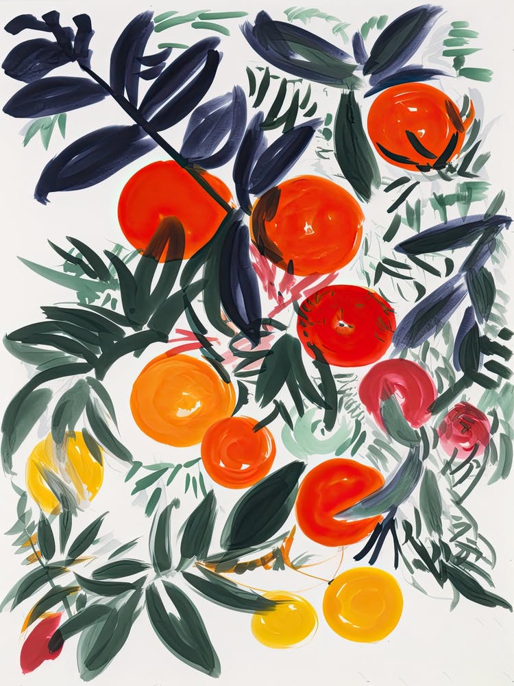 Blood Orange Fruit Drawing 3
