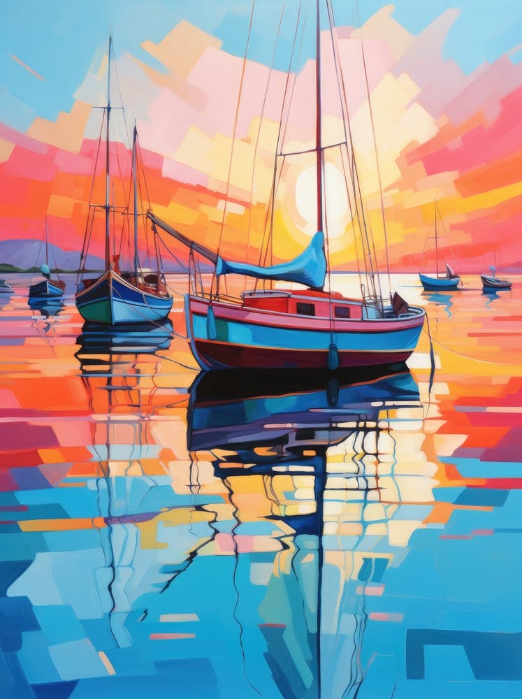 Sunset Sailboats 2