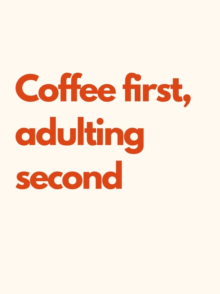 Coffee First Kitchen Typography Cream Red