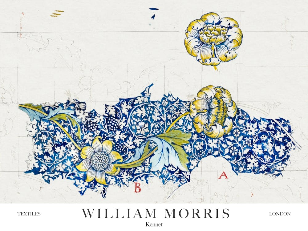William Morris Prints Kennet Landscape Botanical Vintage
