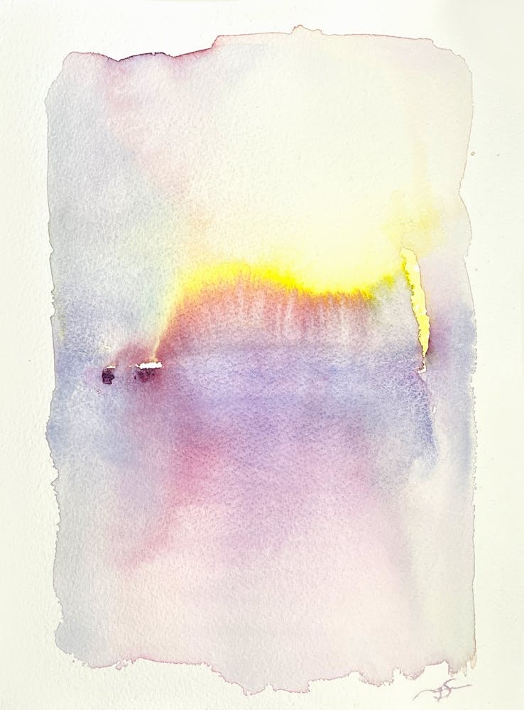 Yellow Light, Watercolor on cotton paper