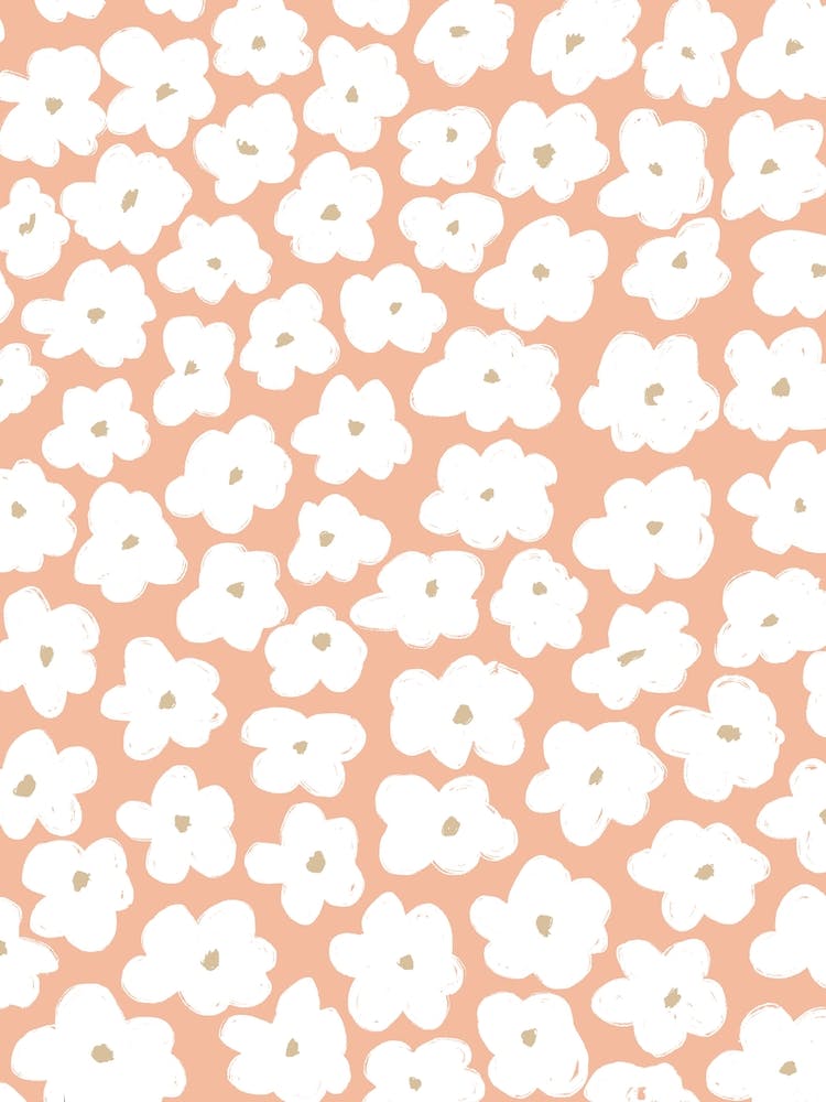 Daisies Pattern 1 Peach Pink