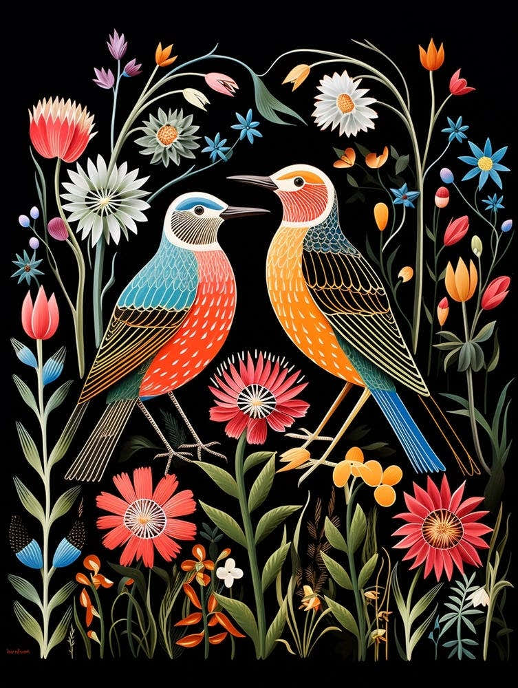 Folk Bird Illustration Dunlin 3