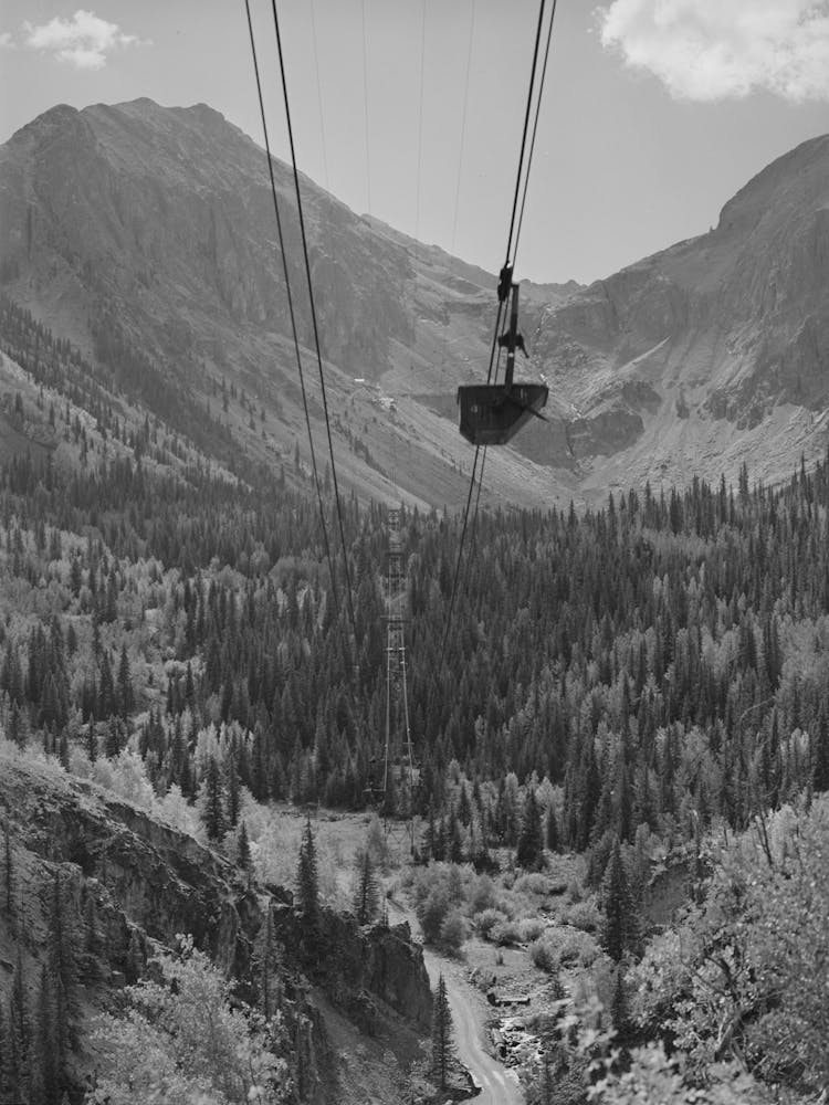 Aerial Tram Leading From Mine To Mill, Topography Is Such That This Is The Most Efficient Means Of Transporting Ore Ove